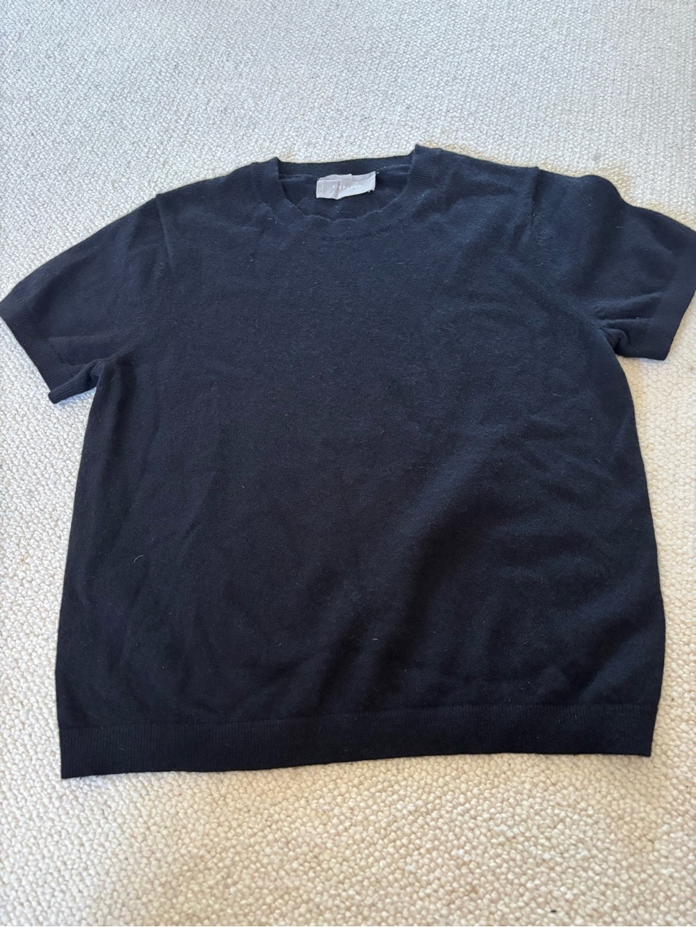 Everlane 100% Cashmere Tee Black Short-Sleeve Crewneck Pullover women Large